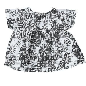 John Richmond Monochrome Floral Blouse